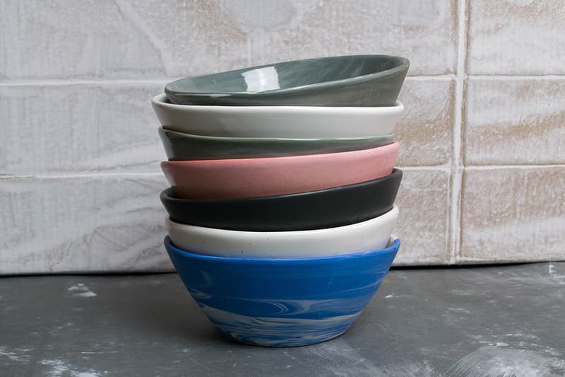 Haand Porcelain Tableware Ceramics Dinnerware Bowls Handmade Pastel Pink Green Blue White Brown