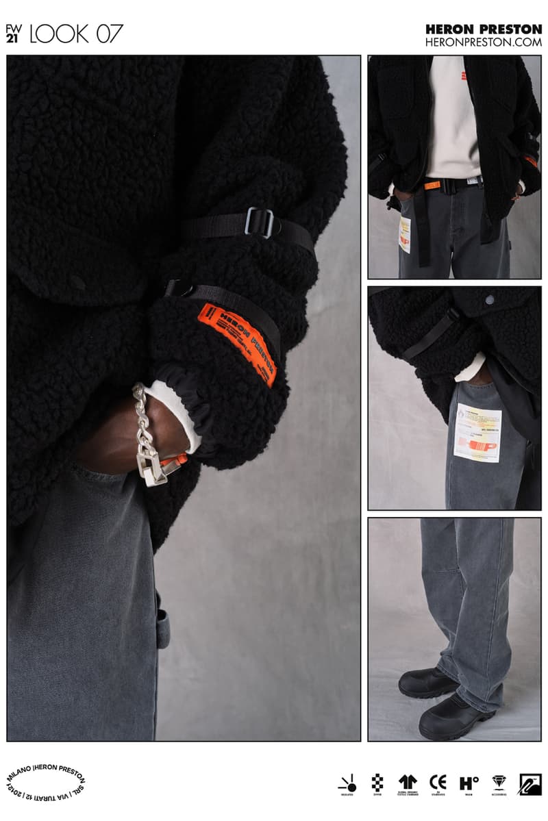heron preston fall winter 2021 fw21 collection lookbook logo fleece jacket