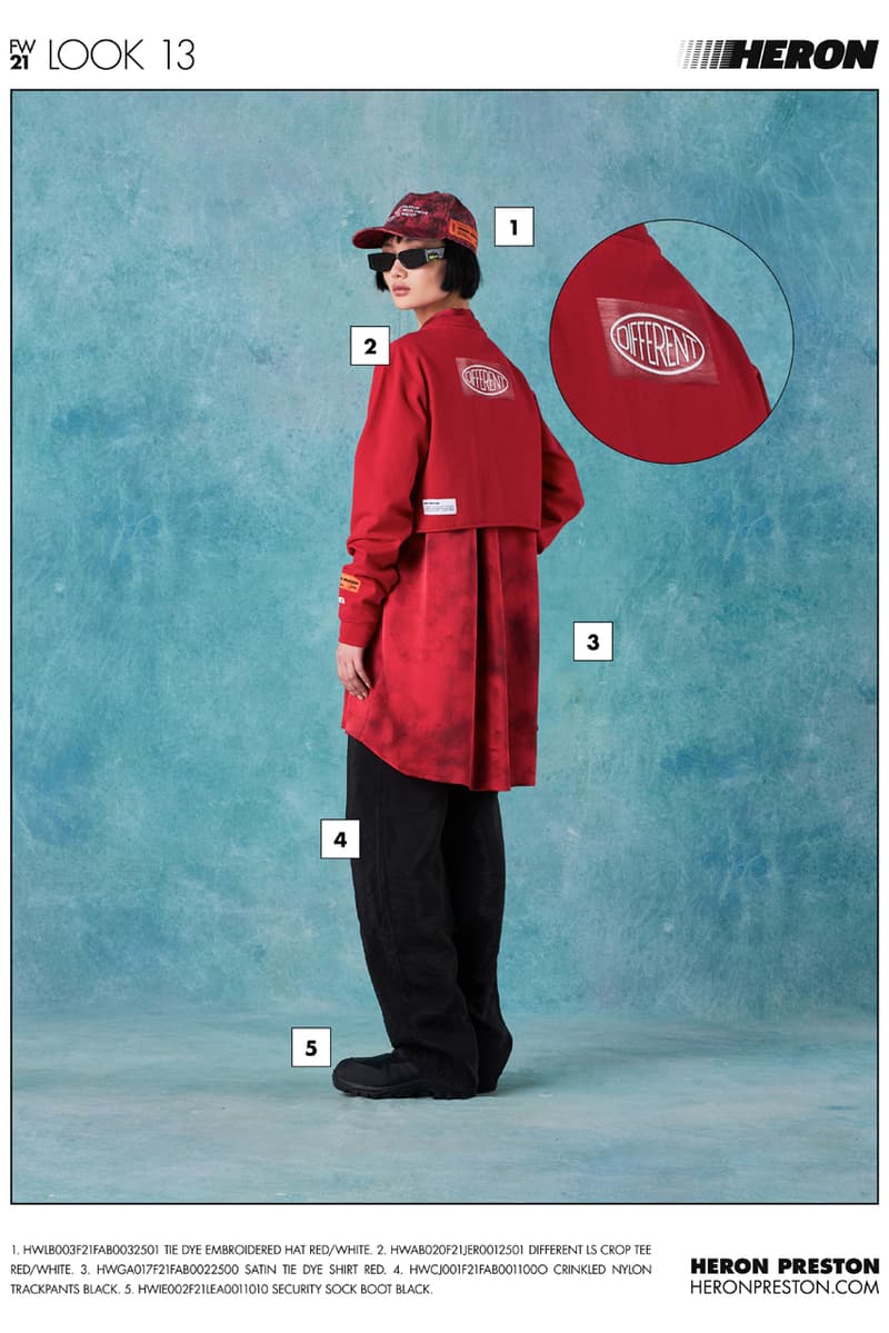 heron preston fall winter 2021 fw21 collection lookbook red yoke shirt baggy pants