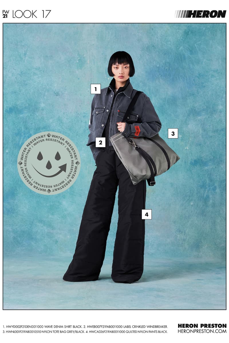 heron preston fall winter 2021 fw21 collection lookbook denim jacket wide pants