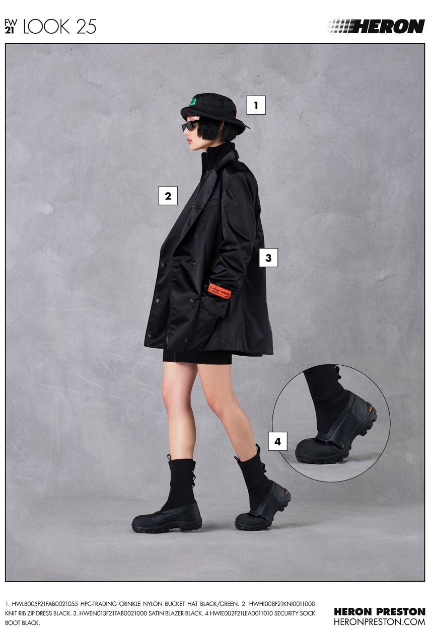 heron preston fall winter 2021 fw21 collection lookbook oversized jacket clog shoes