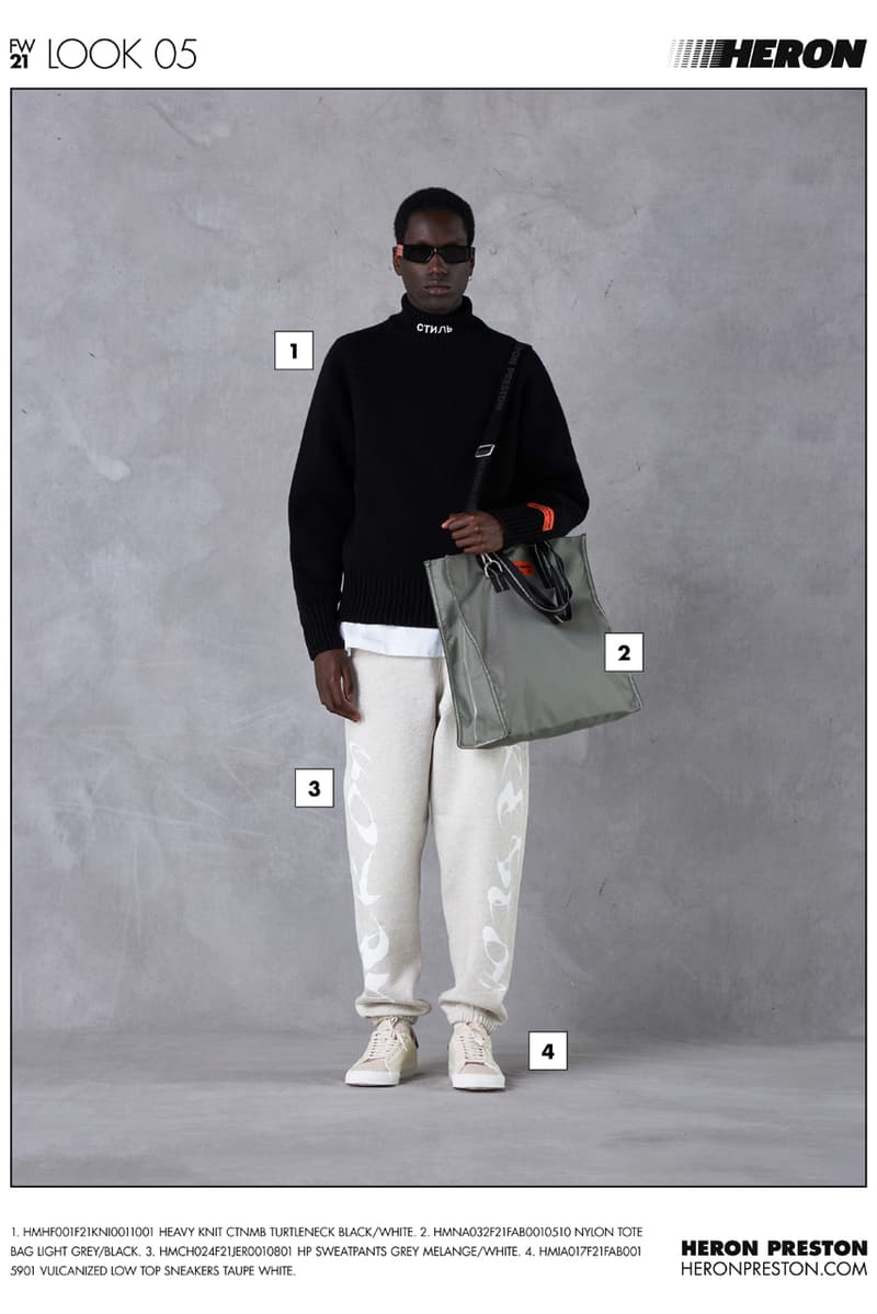 heron preston fall winter 2021 fw21 collection lookbook sweatpants bag