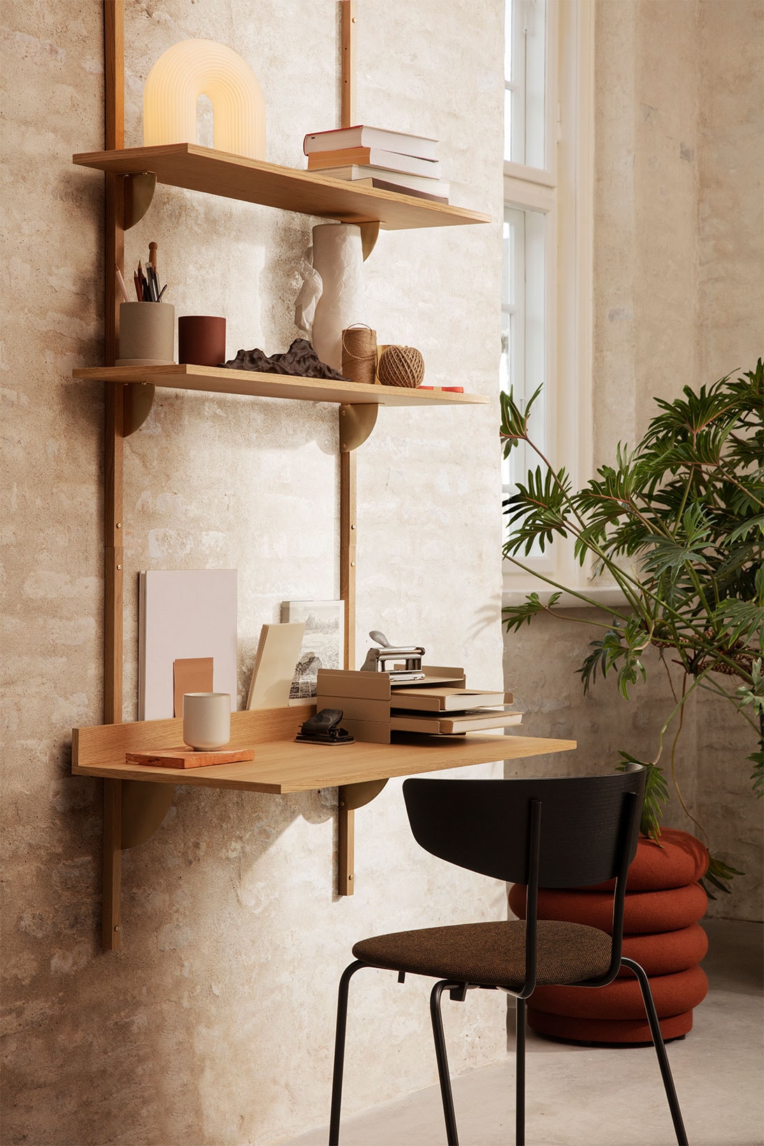best home office ideas decoration minimal simple space-saving ferm living sector wood desk