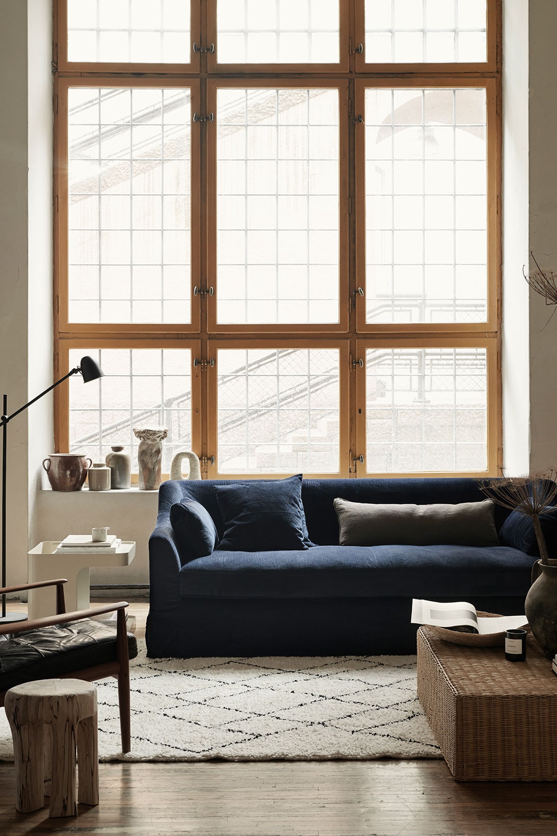 ikea sofa couch corduroy cover apartment therapy bemz maxwell ryan collaboration navy blue window loft