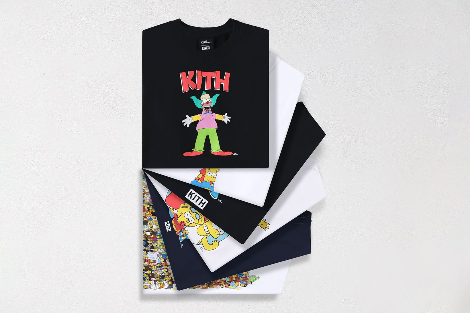 the simpsons kith collaboration t-shirts white black graphic krusty the clown