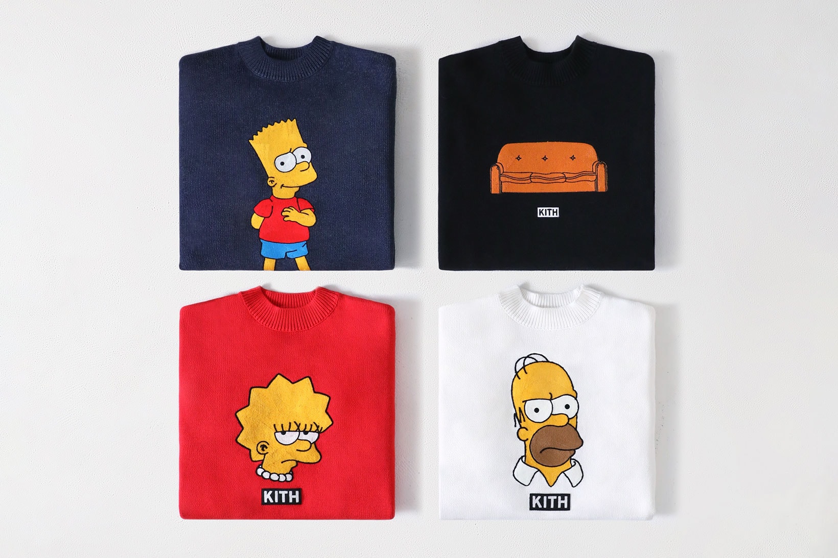 the simpsons kith collaboration sweater bart lisa homer couch sofa