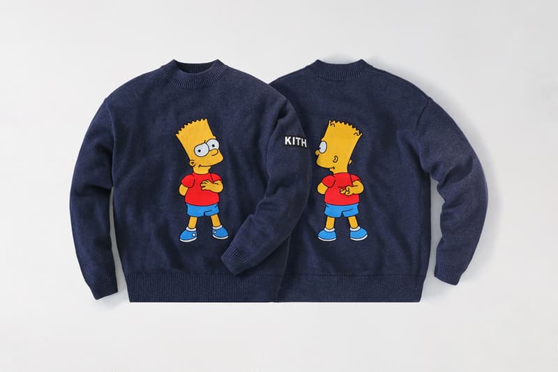 the simpsons kith collaboration sweater bart indigo knitwear