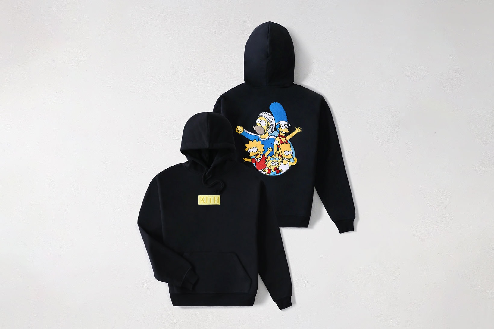 the simpsons kith collaboration graphic hoodie black marge bart lisa maggie homer