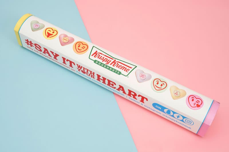 krispy kreme swizzels heart shaped donuts valentines day collaboration dessert