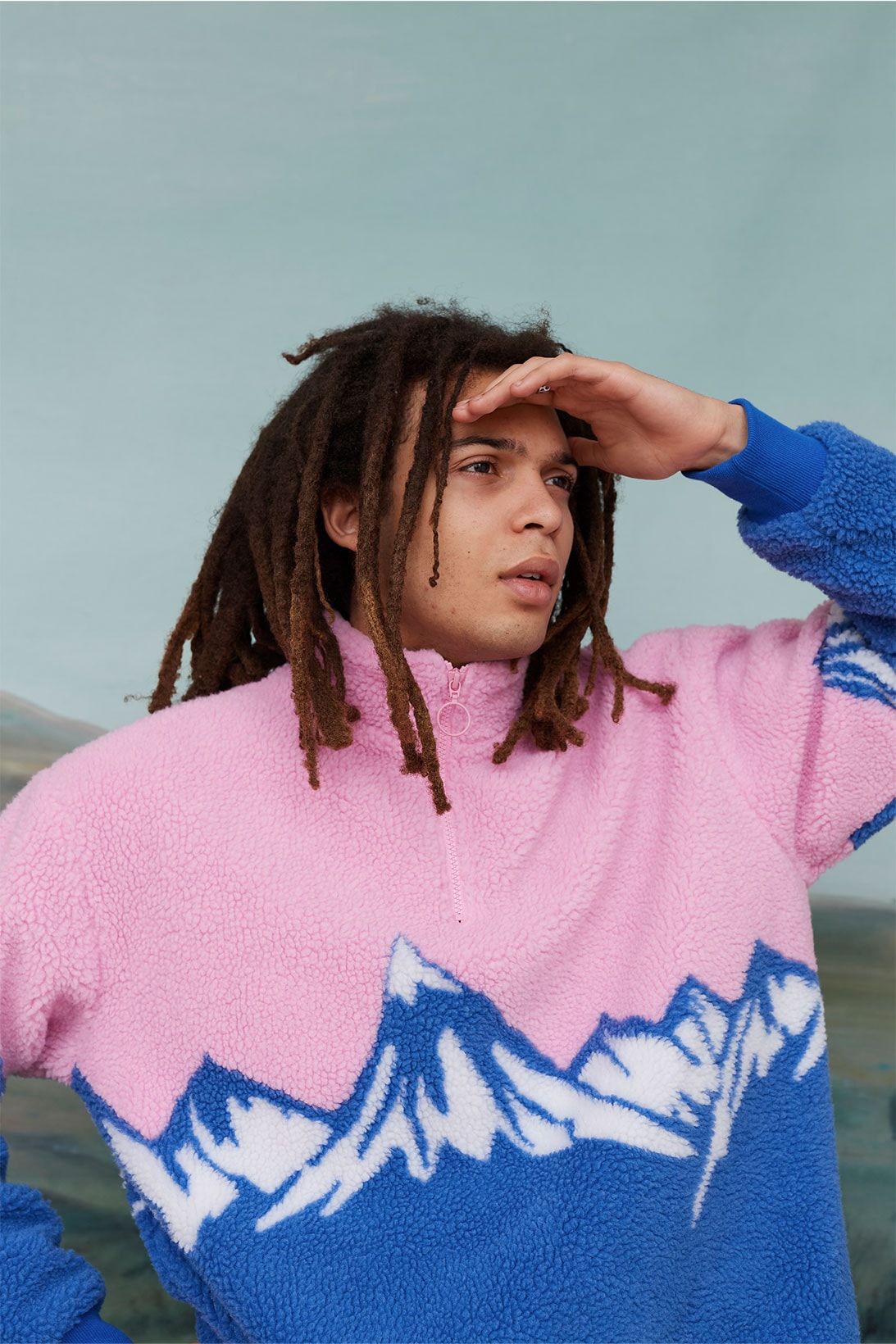 Lazy Oaf Take A Hike Outdoor Hiking Collection Lookbook Mountain Pink Blue Fleece