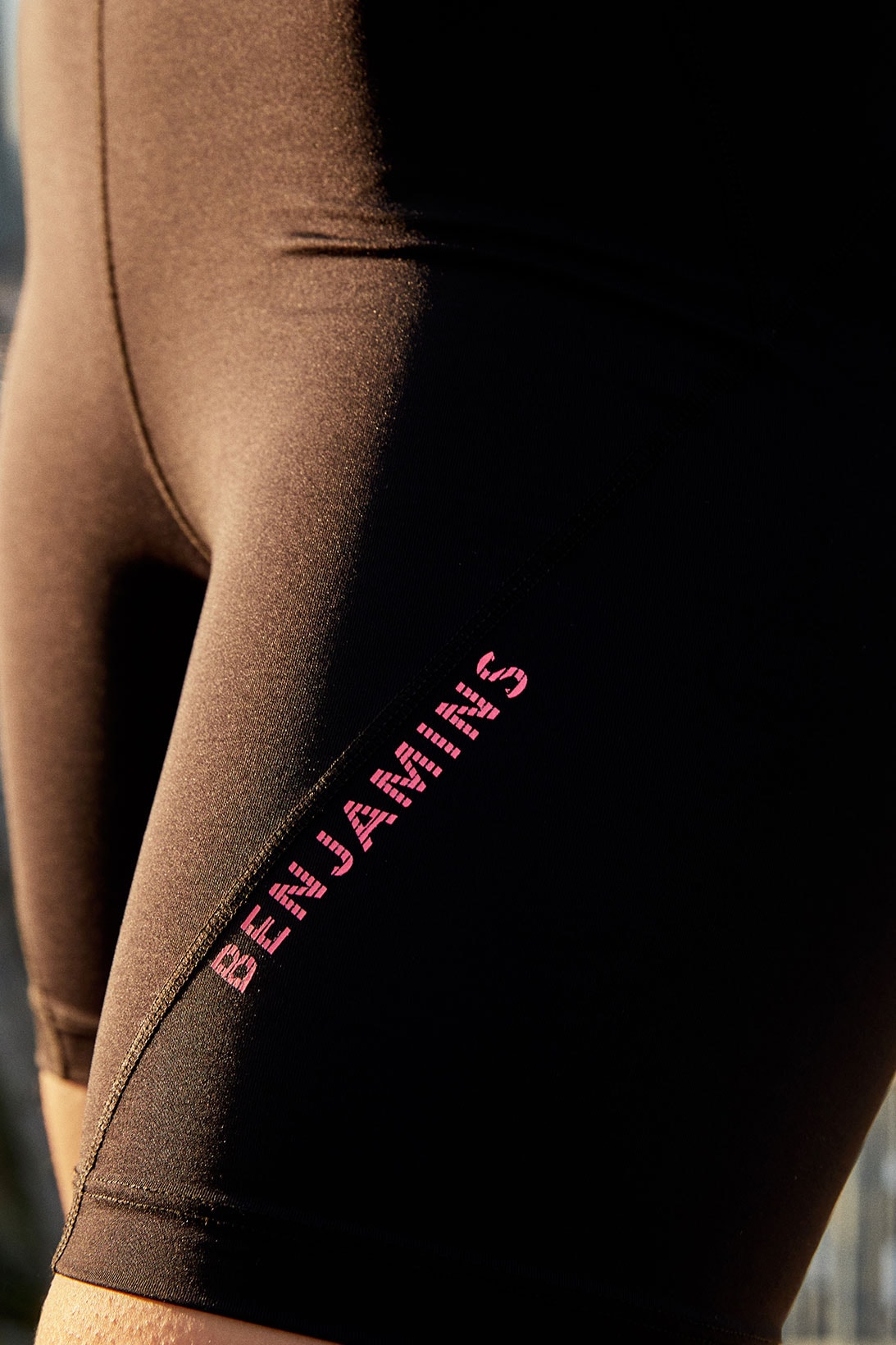 les benjamins activewear collection gym clothes workout black logo bike shorts leggings