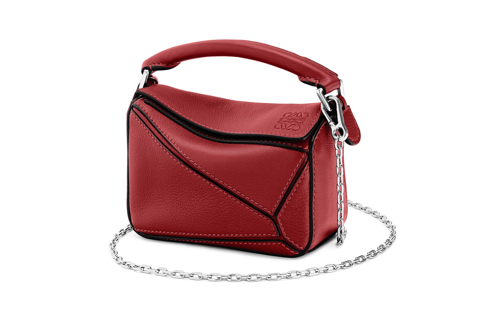 LOEWE Puzzle Handbag Collection Jonathan Anderson Maroon Red Accessories Designer Bags
