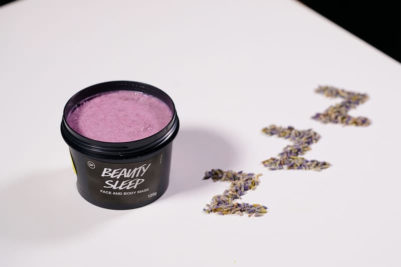 lush cosmetics beauty sleep face and body mask closeup details