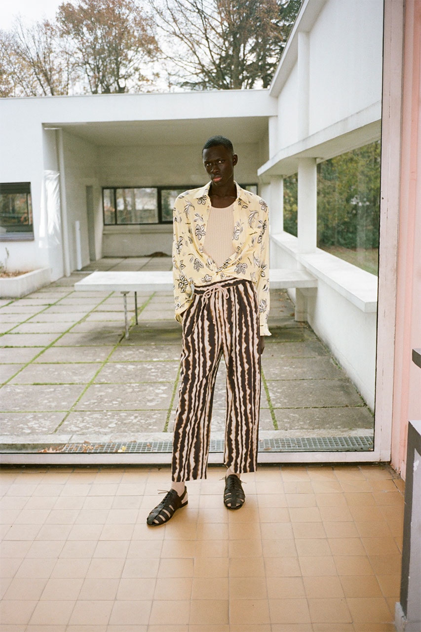 nanushka pre-fall 2021 collection lookbook menswear striped pants trousers