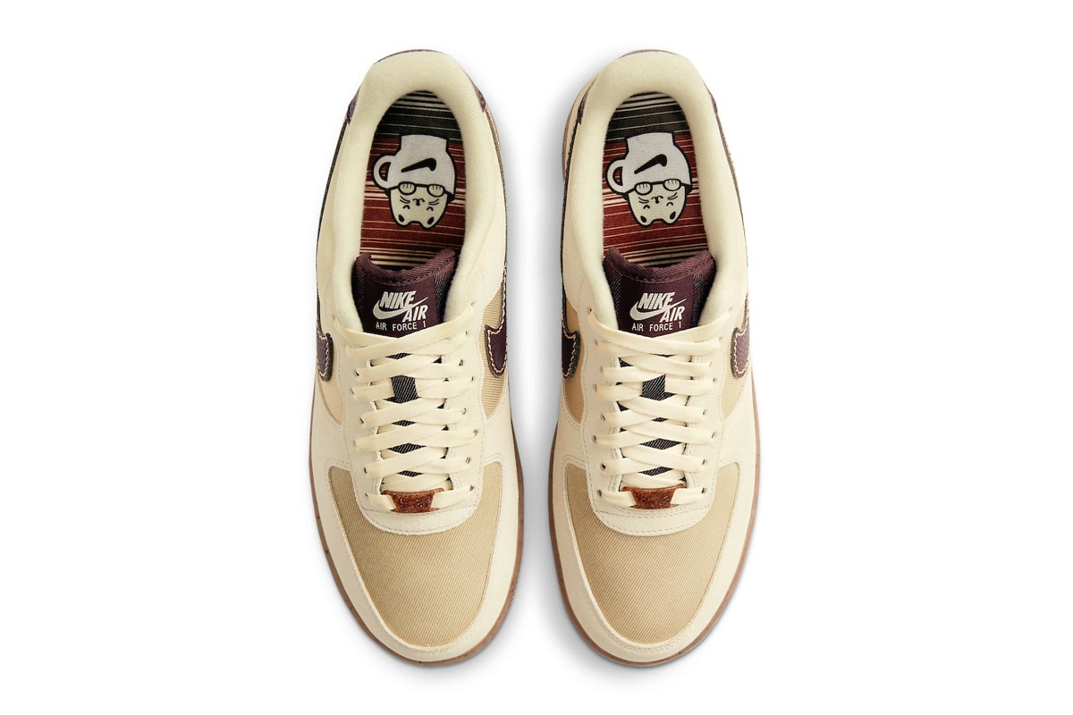 nike air force 1 af1 low coffee top view shoelaces insoles