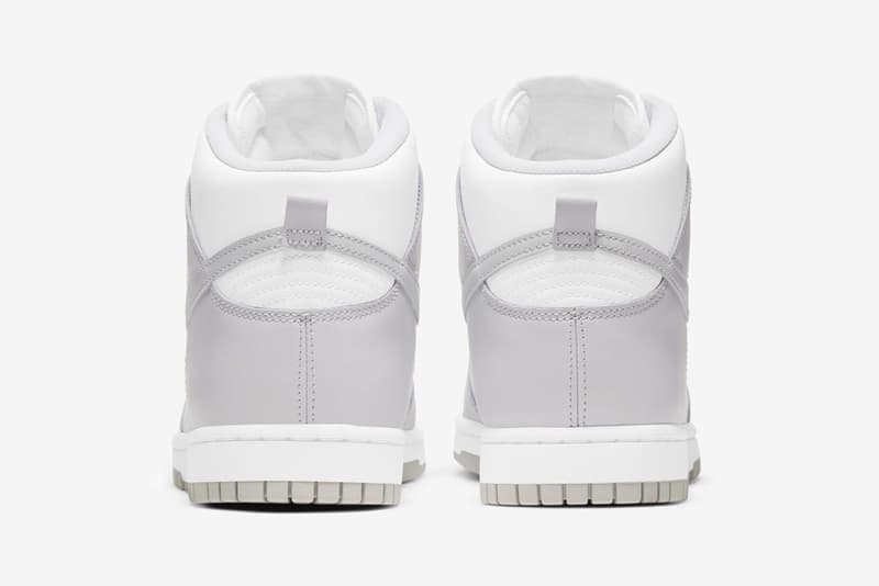 nike dunk high sneakers vast grey white colorway sneakerhead footwear shoes