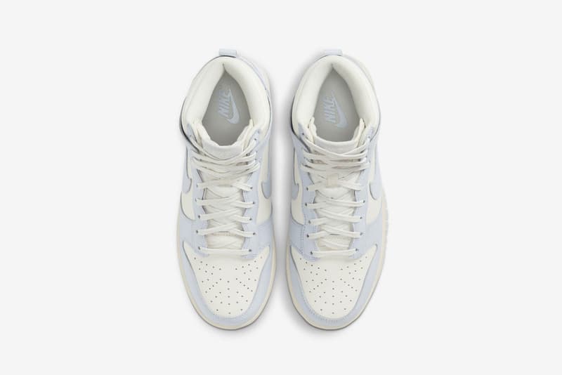 nike dunk high sneakers football grey pastel blue colorway sneakerhead footwear shoes