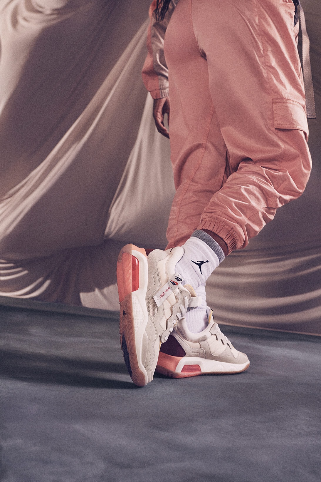nike jordan brand womens ma 2 sneakers socks pink sneakerhead footwear close up shoes pants