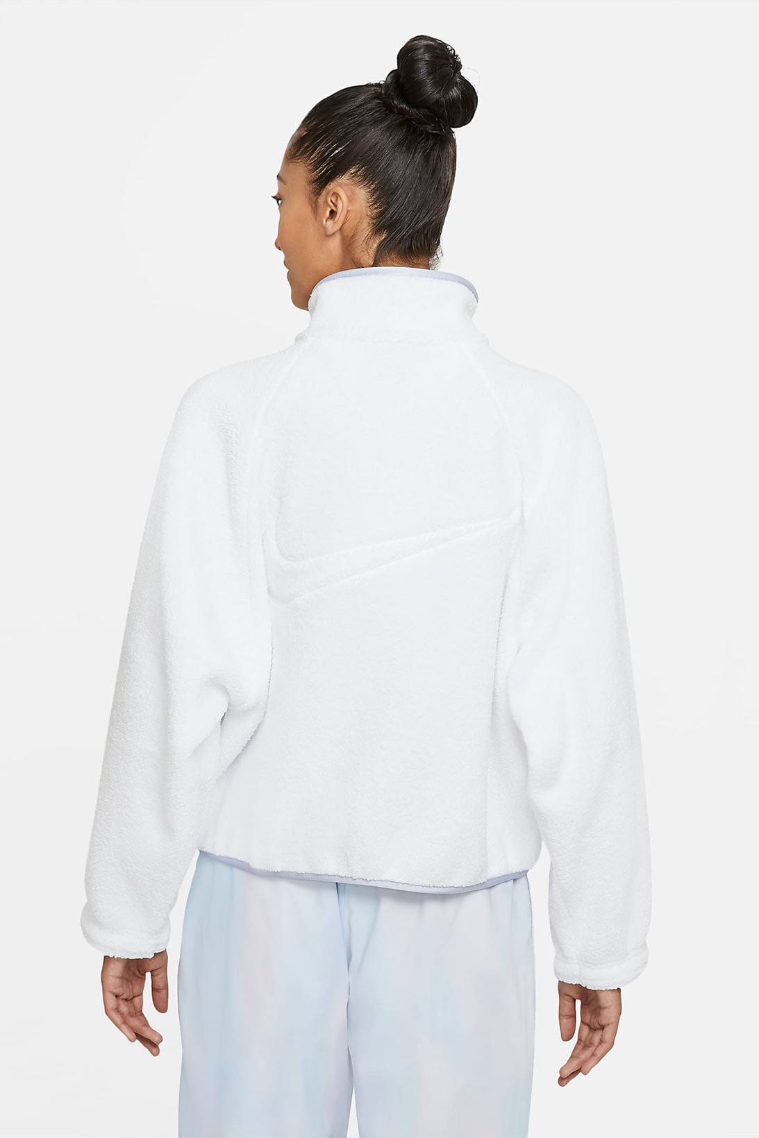 nike sportswear womens sherpa fleece jacket outerwear white ghost back sweatpants
