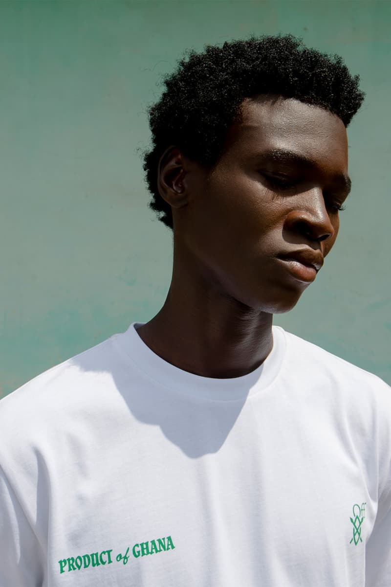 off white daily paper surf ghana freedom skate park collaboration white t-shirt logo details