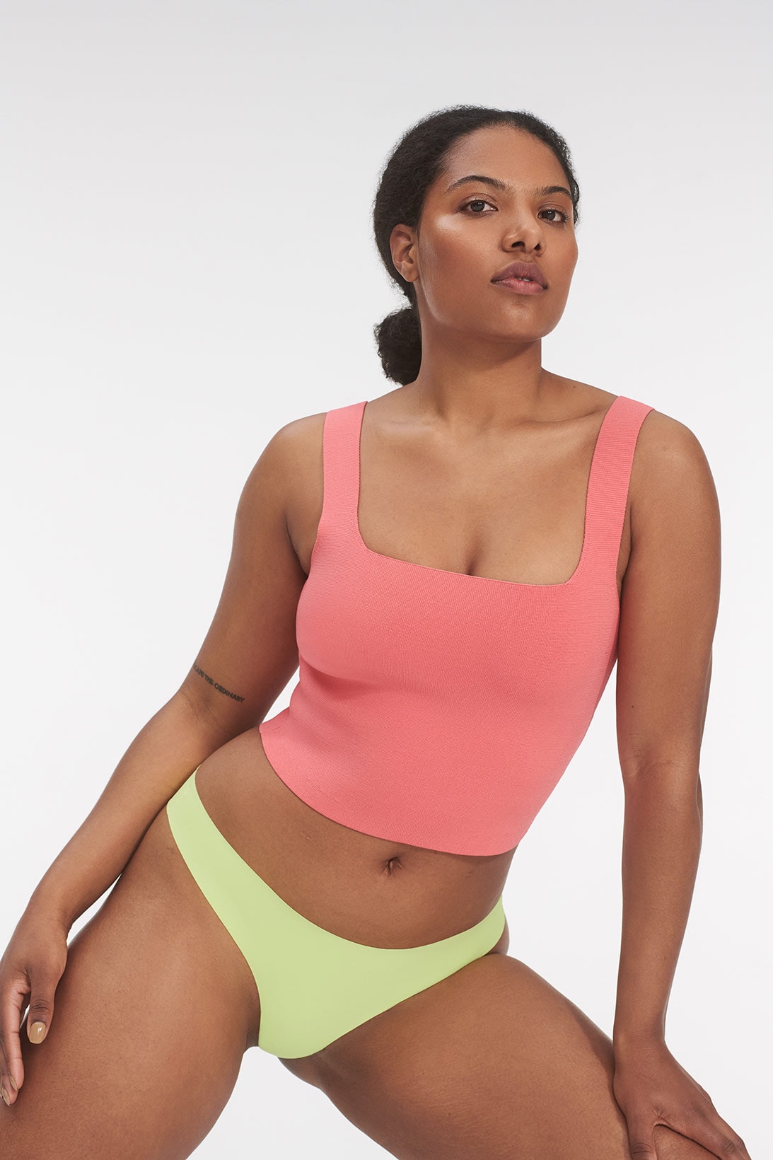 parade universal underwear carbon neutral sustainable seamless thong green tank top pink