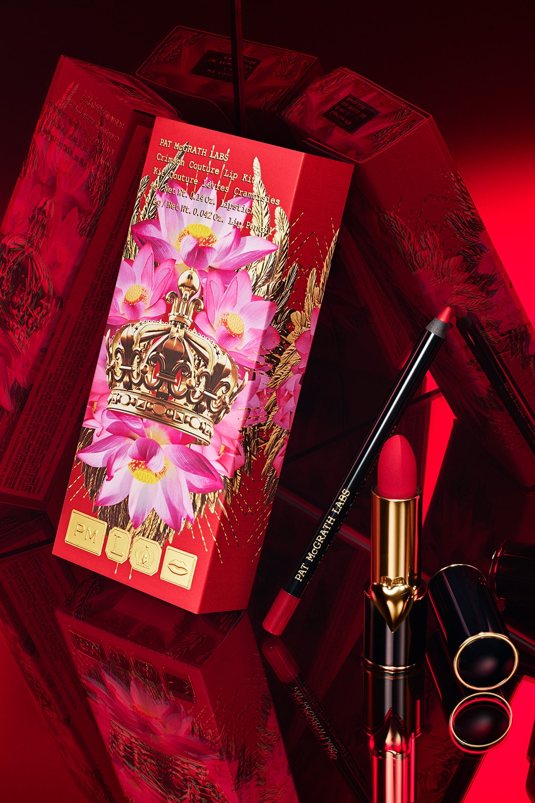 pat mcgrath labs crimson couture lip kit mattetrance lipstick permagel ultra pencil red mirror