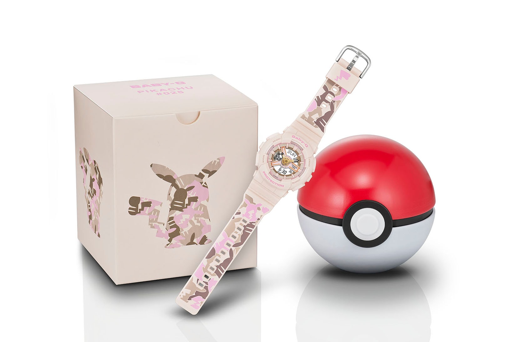 Pokémon x Casio G-SHOCK BABY-G Watch Collaboration Pikachu Pink Camo