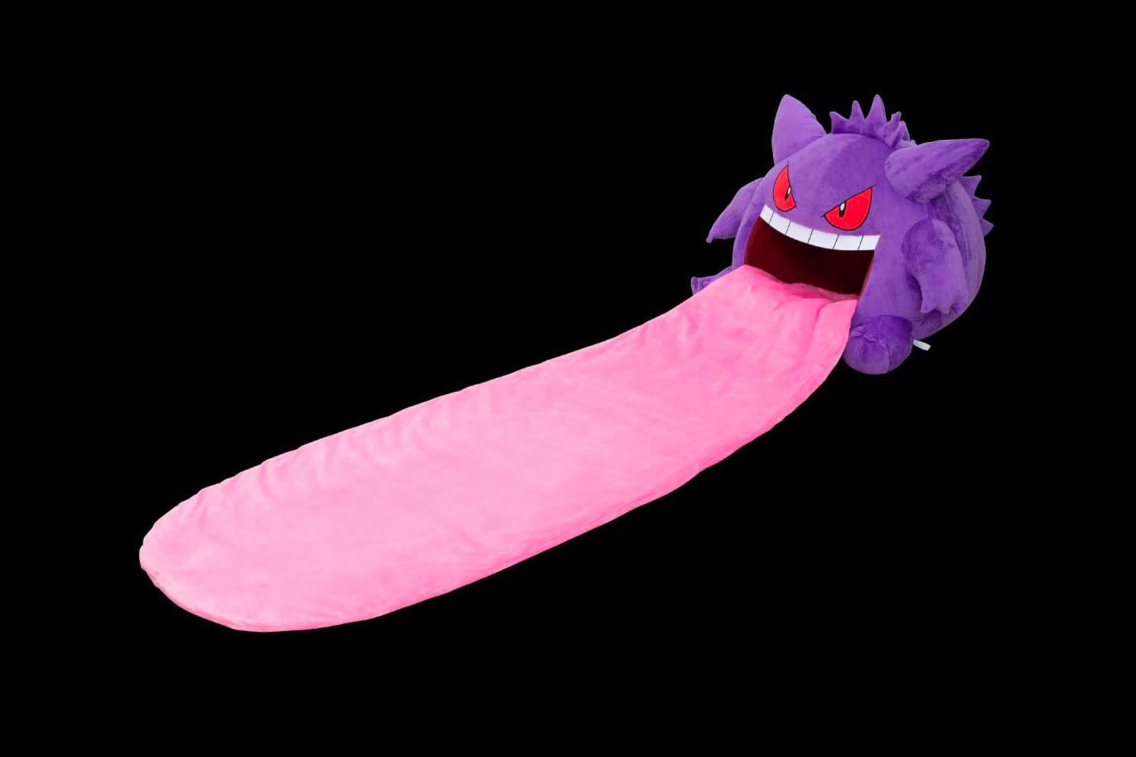 pokemon gengar mouth licking plush pillow homeware premium bandai purple pink tongue
