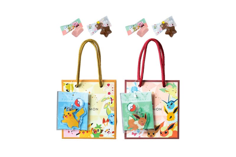 pokemon matsukazeya valentines day chocolates collaboration dessert pikachu mew dragonite ditto eevee bags candy