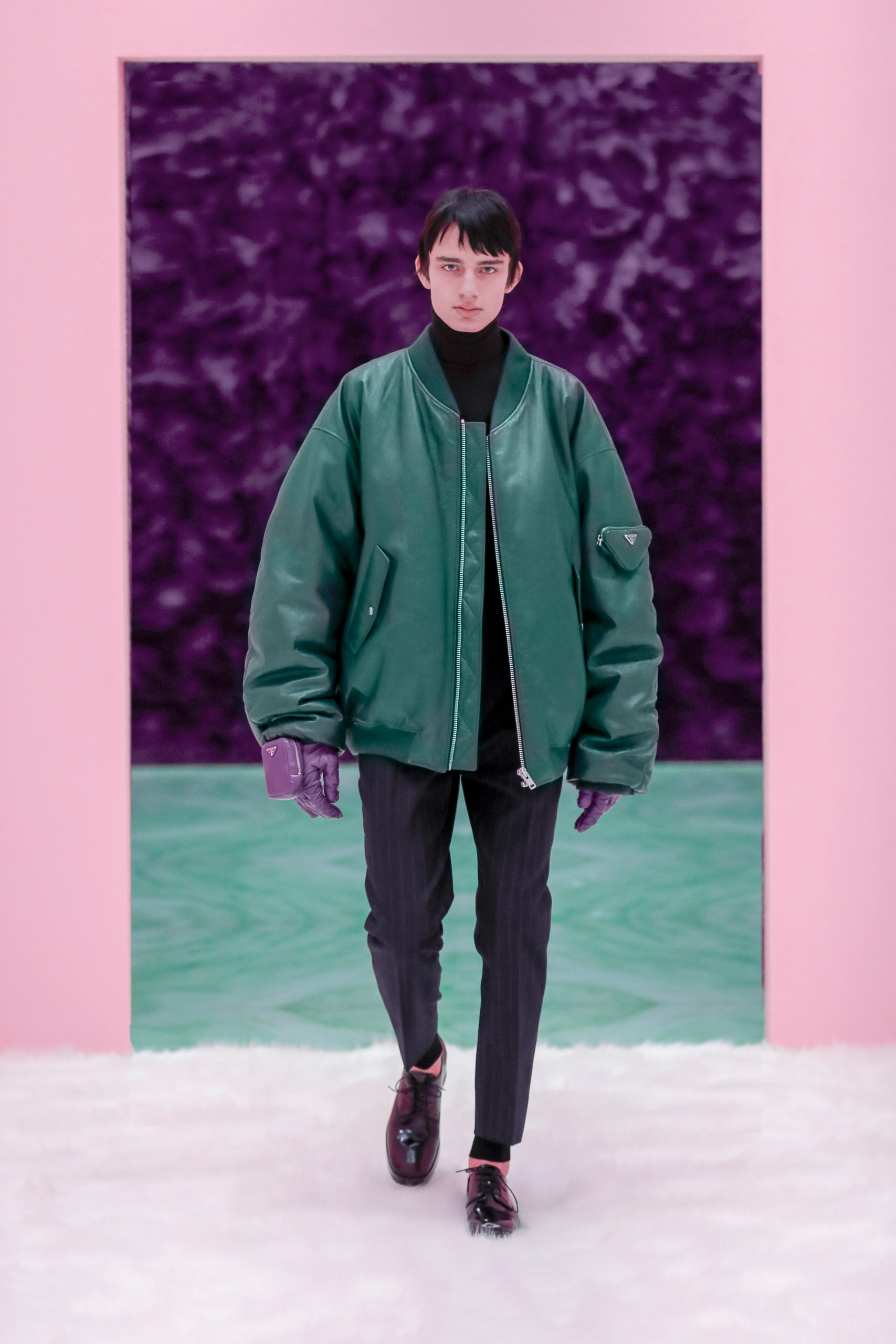 Prada Menswear Fall/Winter 2021 Collection Runway Show Raf Simons Debut Coats Bomber Jackets
