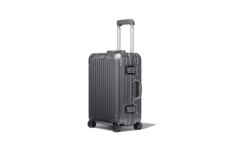 rimowa aluminium original collection new colorways mercury gray cabin suitcase luggage handle side view