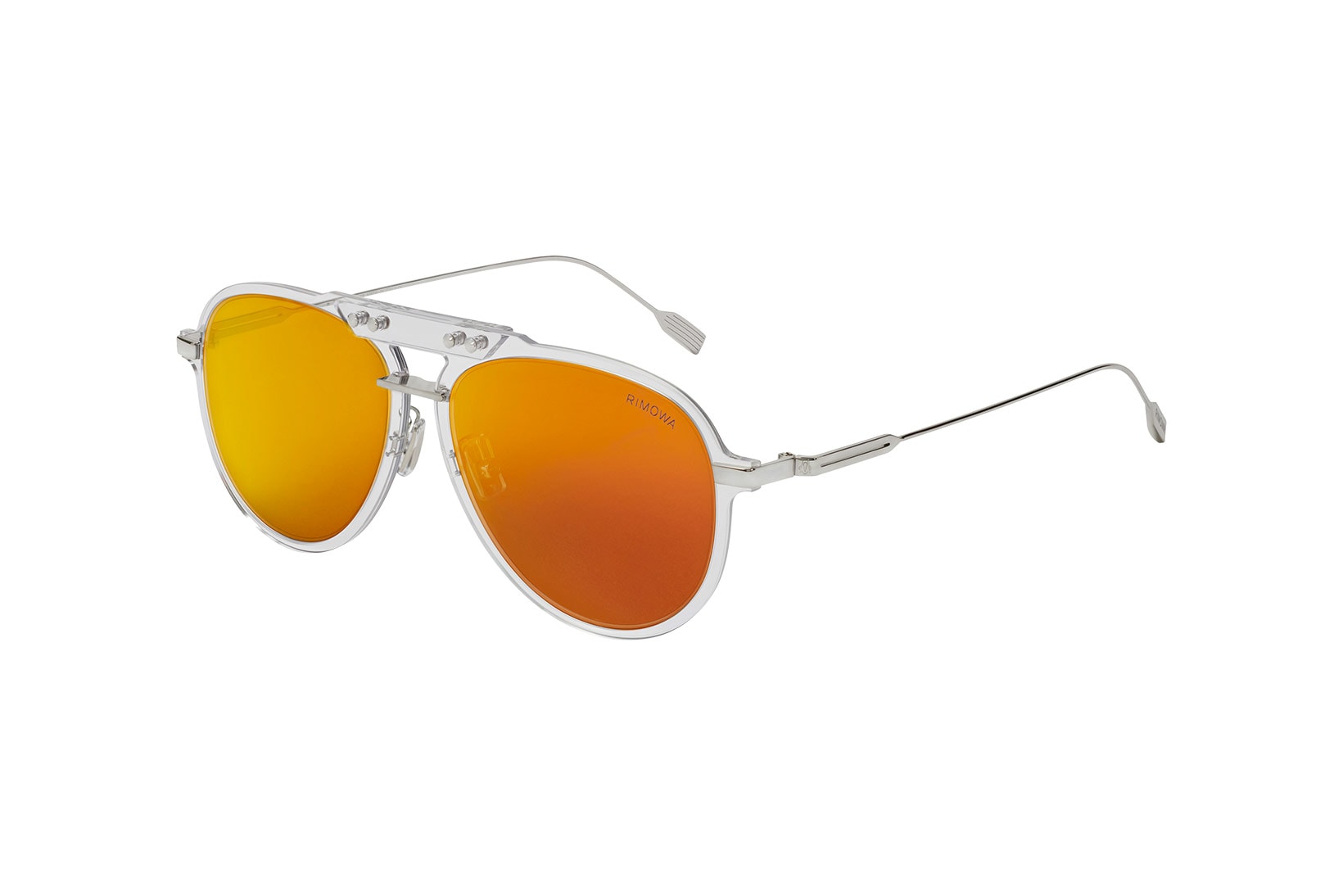 rimowa bridge sunglasses shades accessory side view mars orange colorway