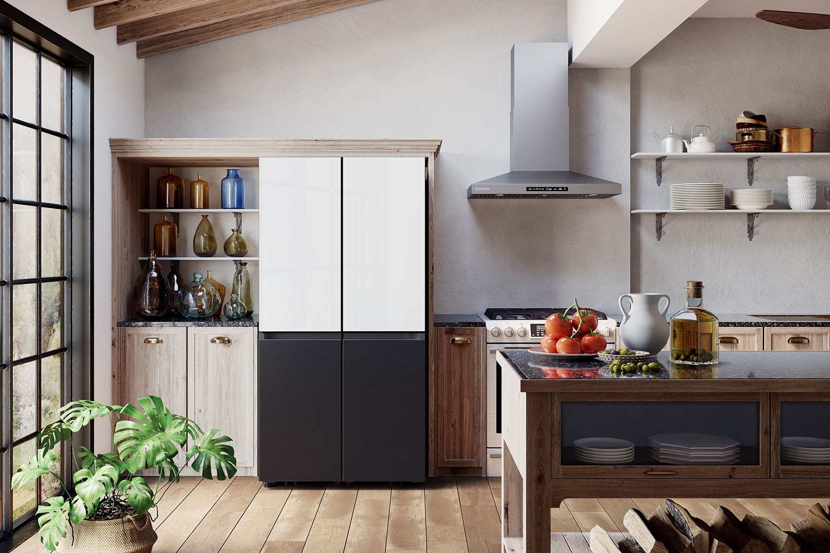 samsung bespoke refrigerator black white home kitchen gadgets appliances