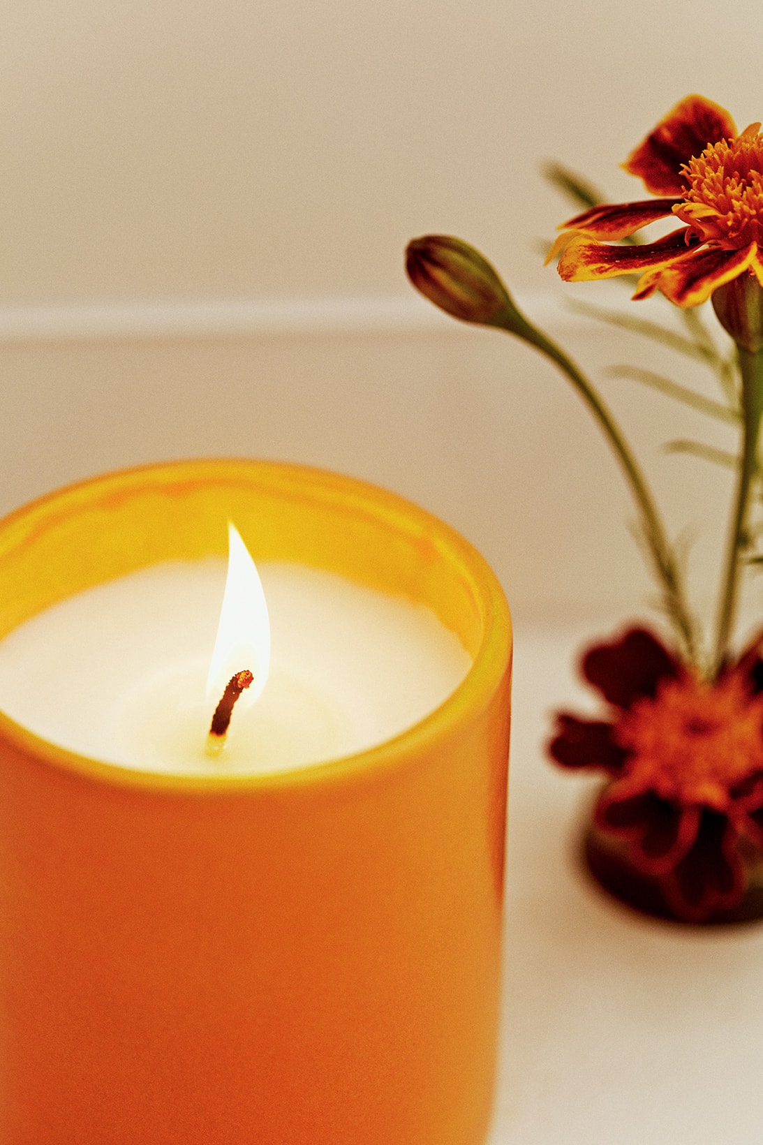 sleeper home homeware decor collection candle flower orange