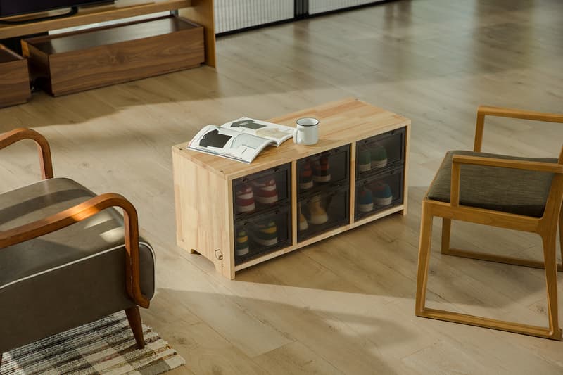 Sneaker Storage Organizer Bench Shoe Box Tower Box Wooden Stool