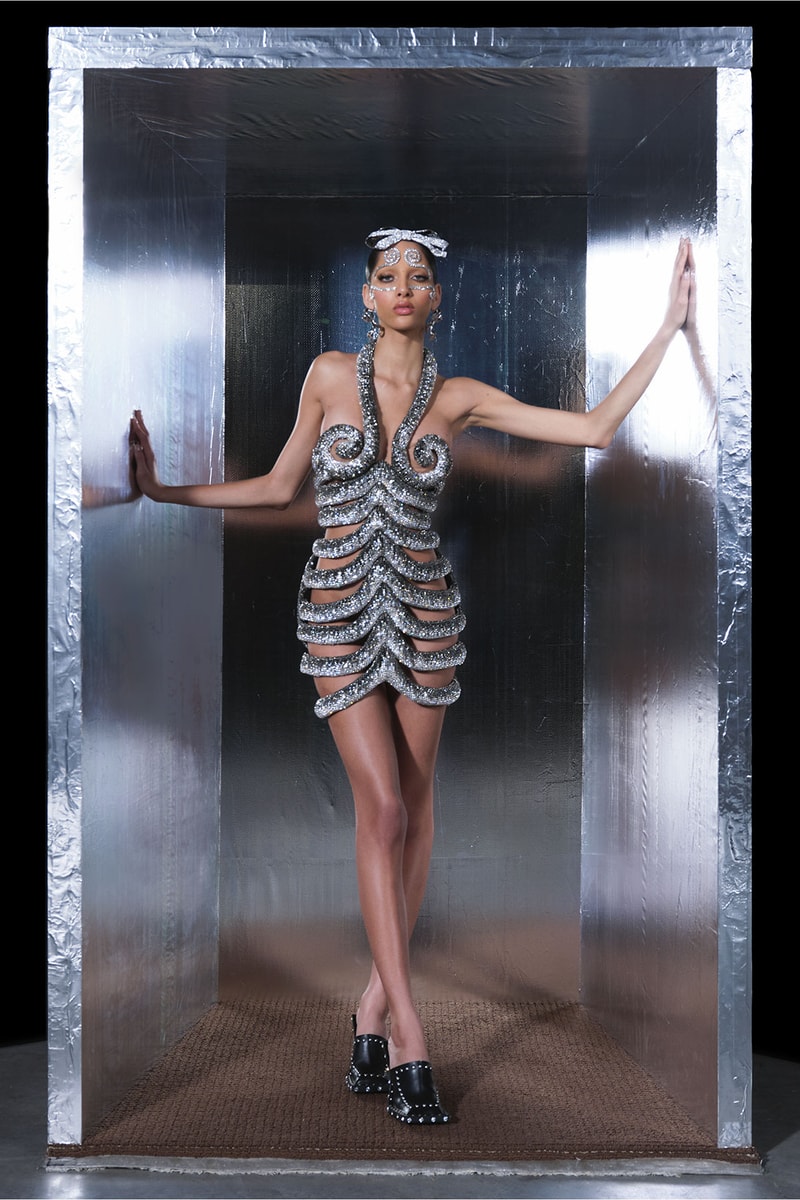 foræva + swarovski imagine couture of the space age with high-tech crystal  dress