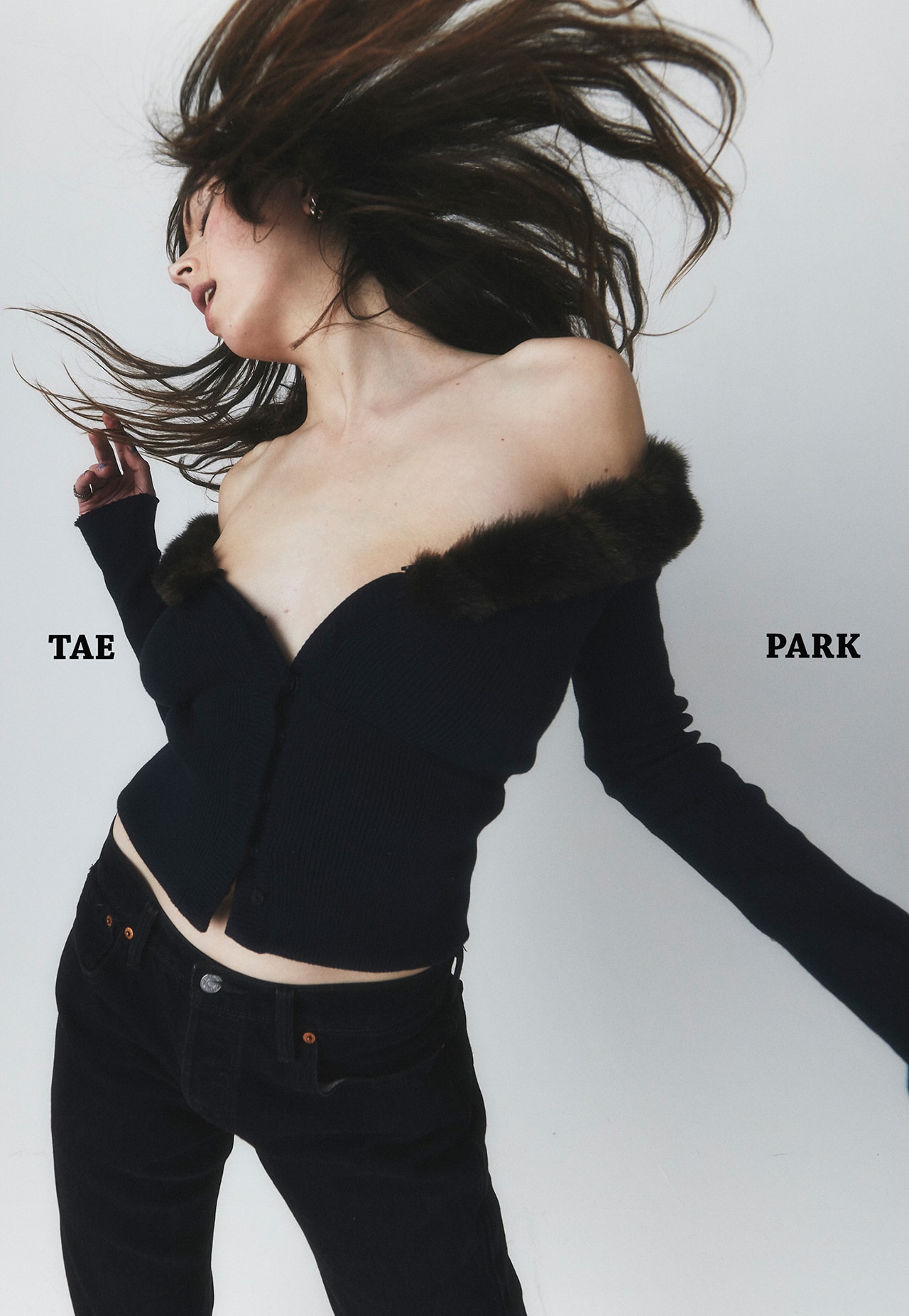 Tae Park Elevated Loungewear Cardigan Faux Fur Trim New York City Fashion Brand