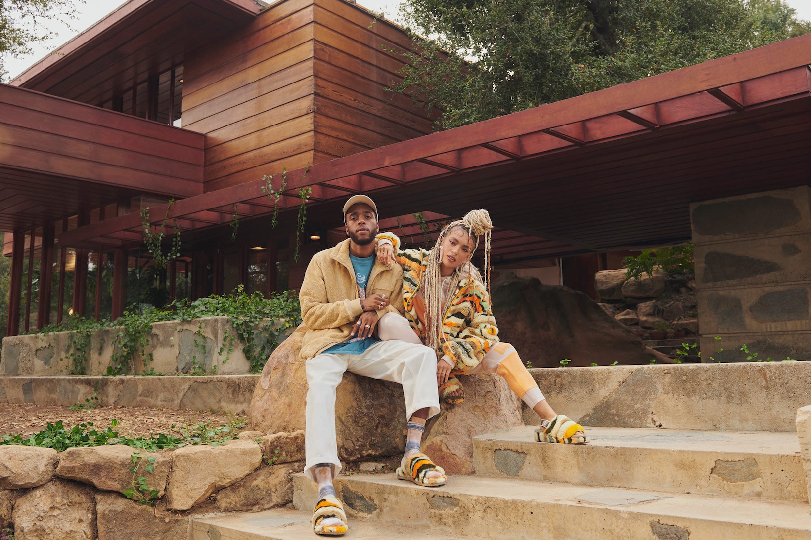 ugg spring summer collection campaign 6lack quin cali collage print fluff yeah sandals marlene jacket house