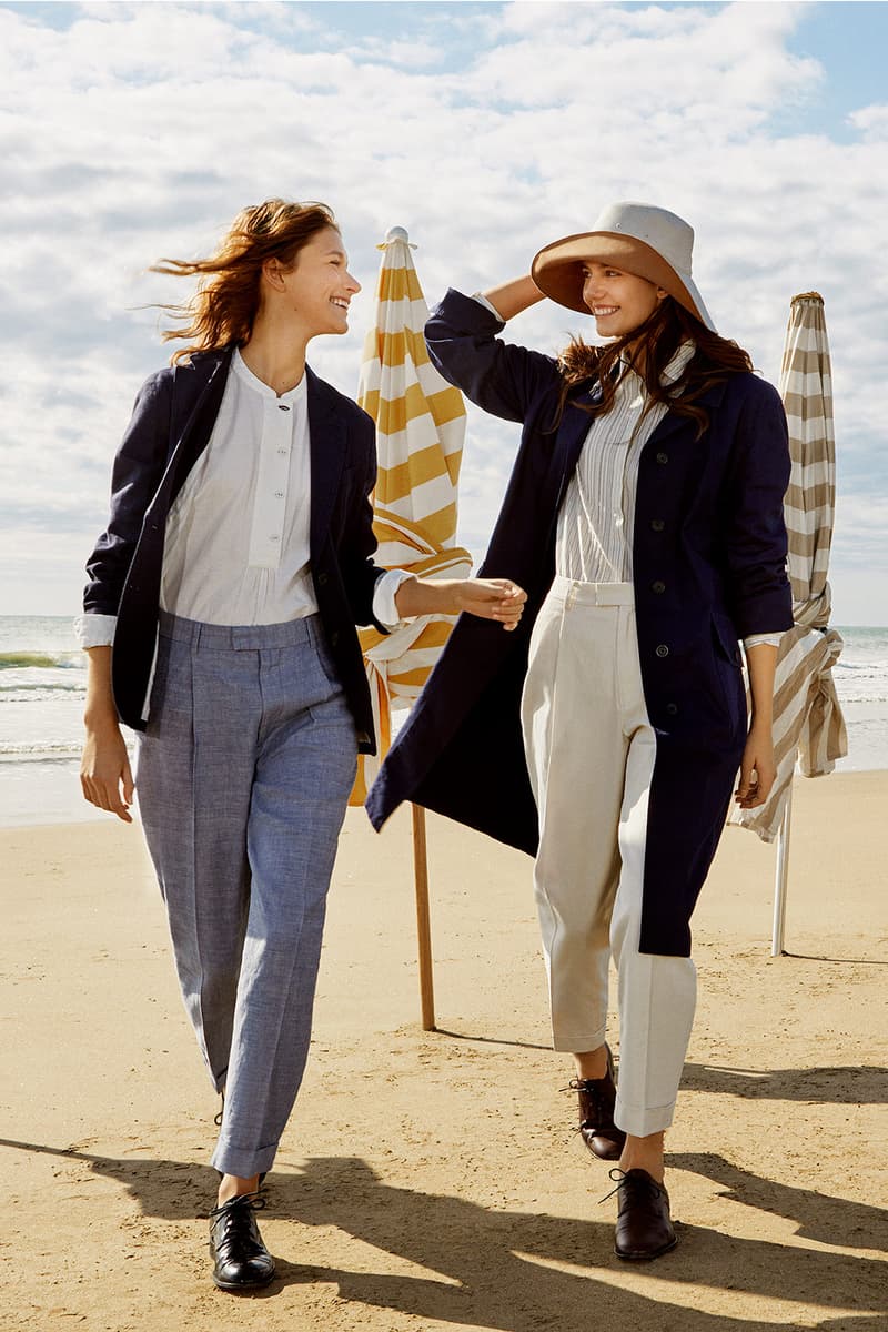 uniqlo ines de la fressange spring summer collaboration jacket pants shirt pants shoes hats beach
