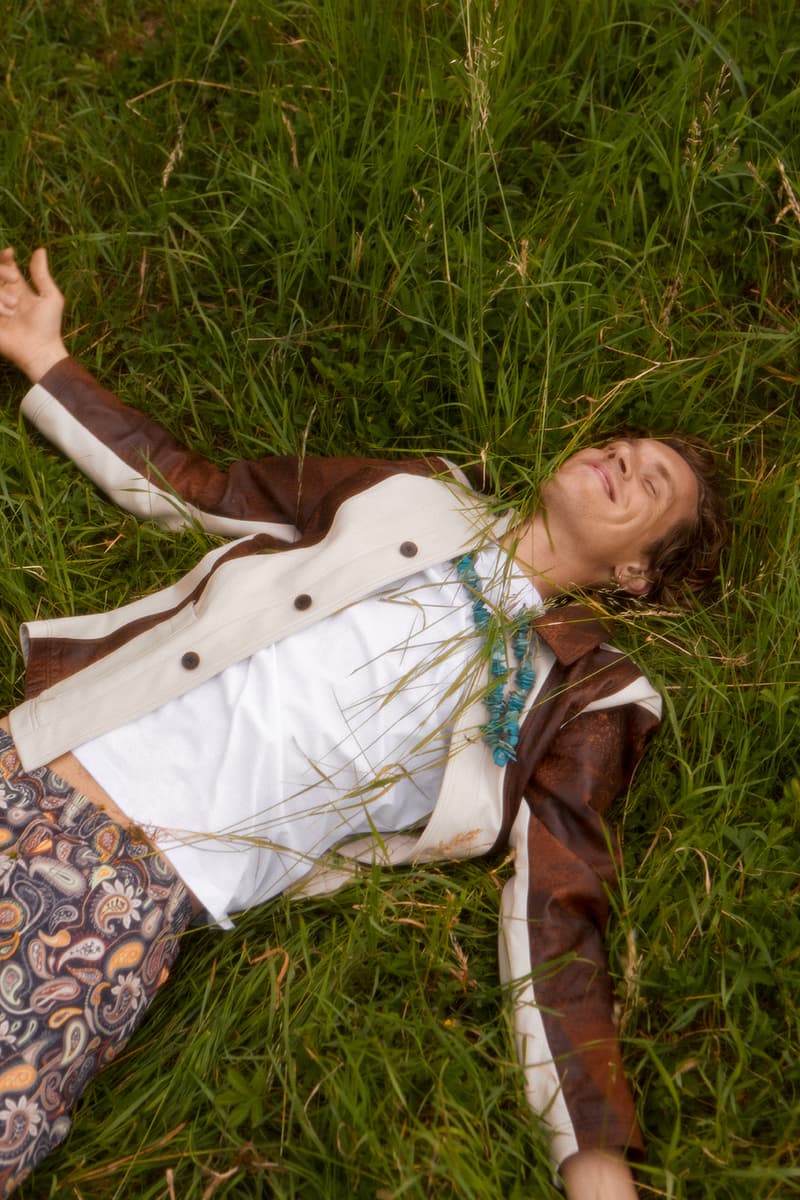 wood wood spring summer collection campaign grass nature outerwear jacket shirt tee pants
