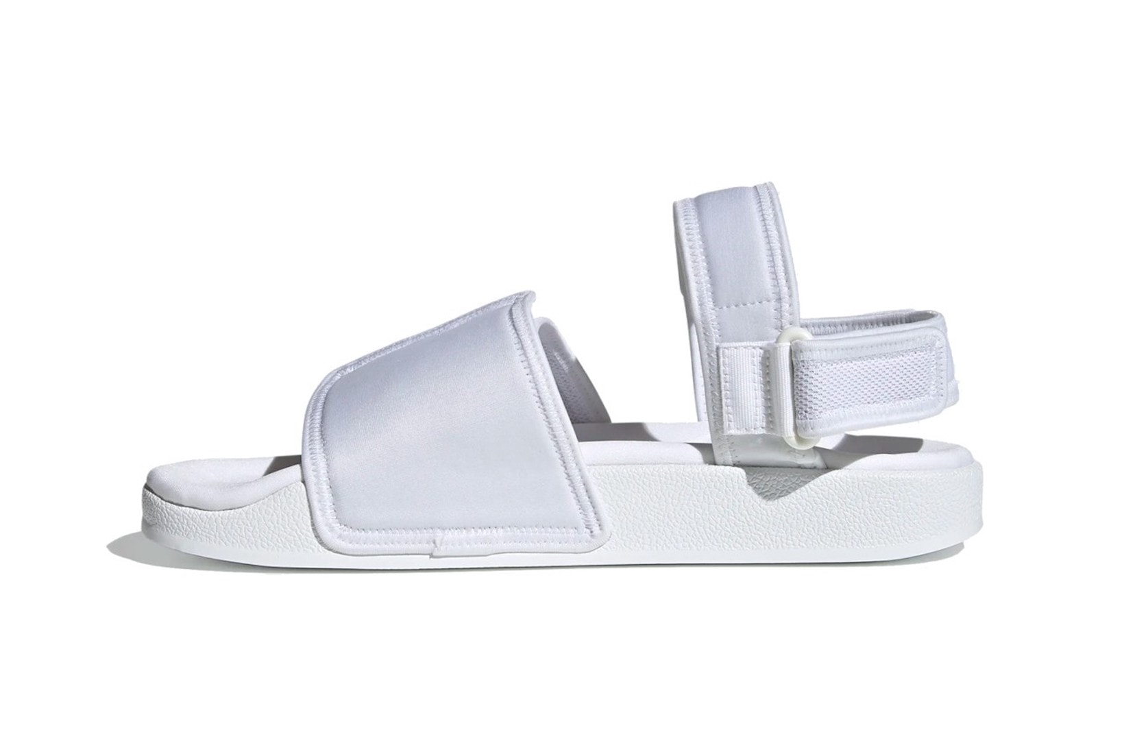 adidas originals adilette slide sandals velcro white colorway footwear lateral black