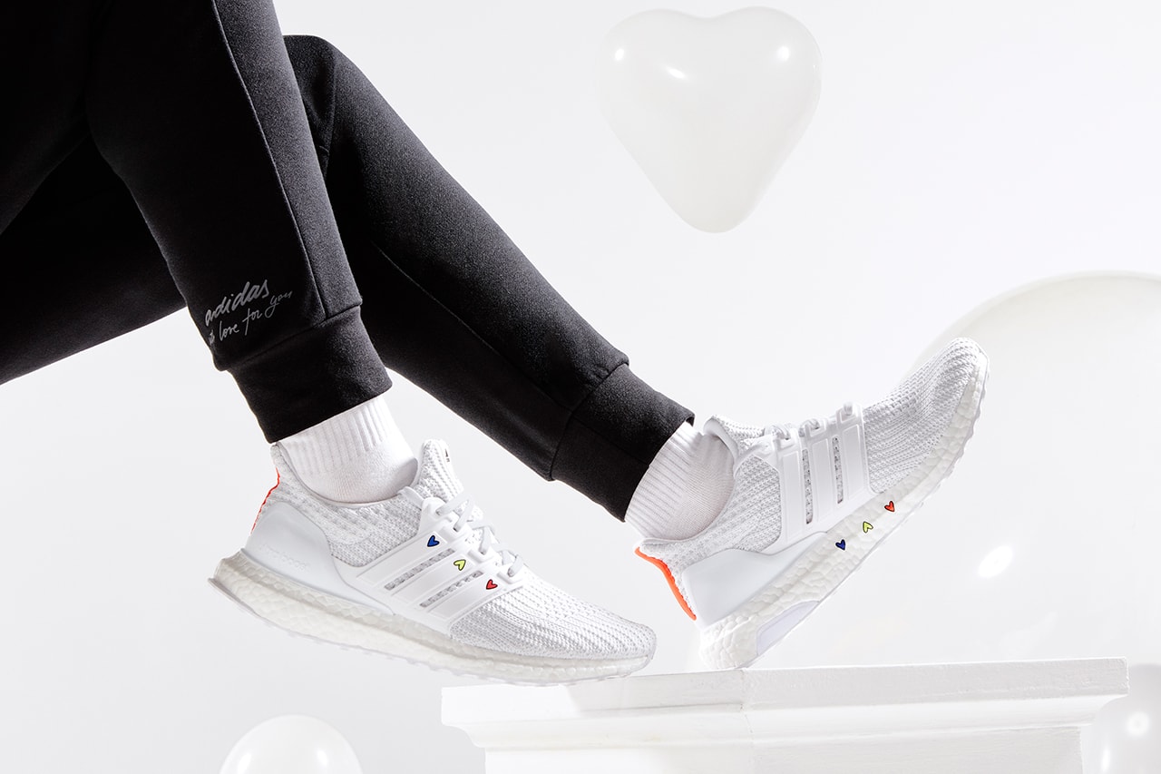 adidas valentines day apparel footwear collection ultraboost 4.0 dna white hearts