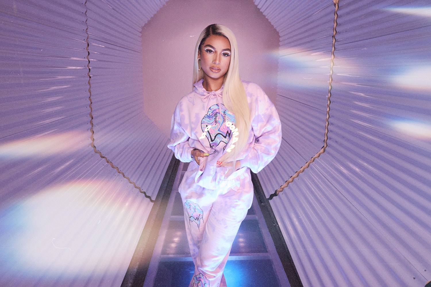 boohoo danileigh collaboration spring capsule collection tracksuit dress crop top