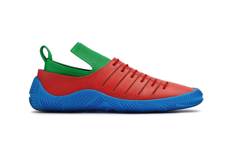 bottega veneta salon 01 footwear collection daniel lee barefoot second skin green red blue