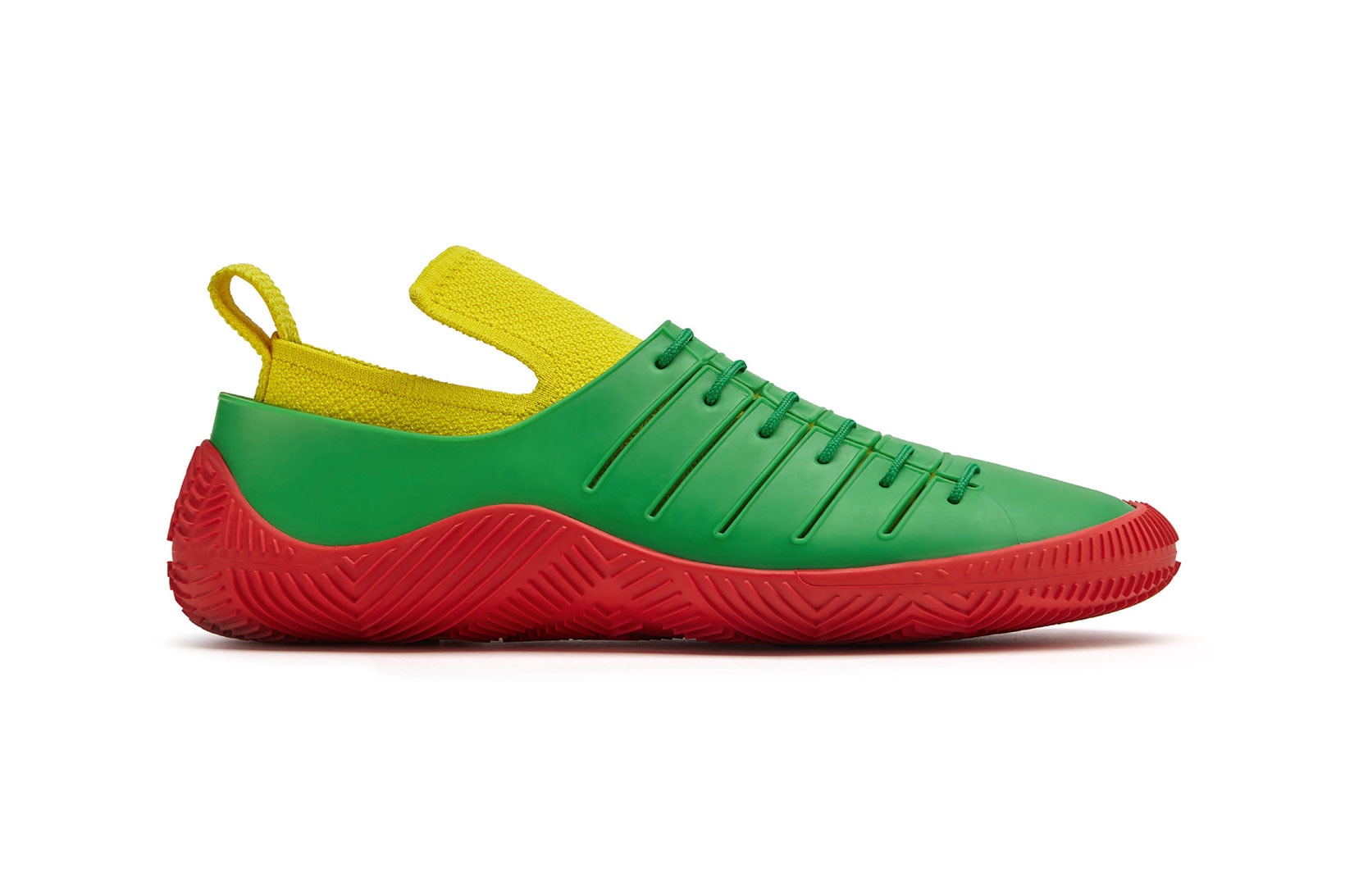 bottega veneta salon 01 footwear collection daniel lee barefoot second skin red yellow green