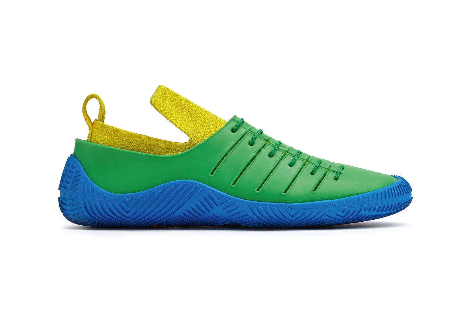 bottega veneta salon 01 footwear collection daniel lee barefoot second skin blue green yellow