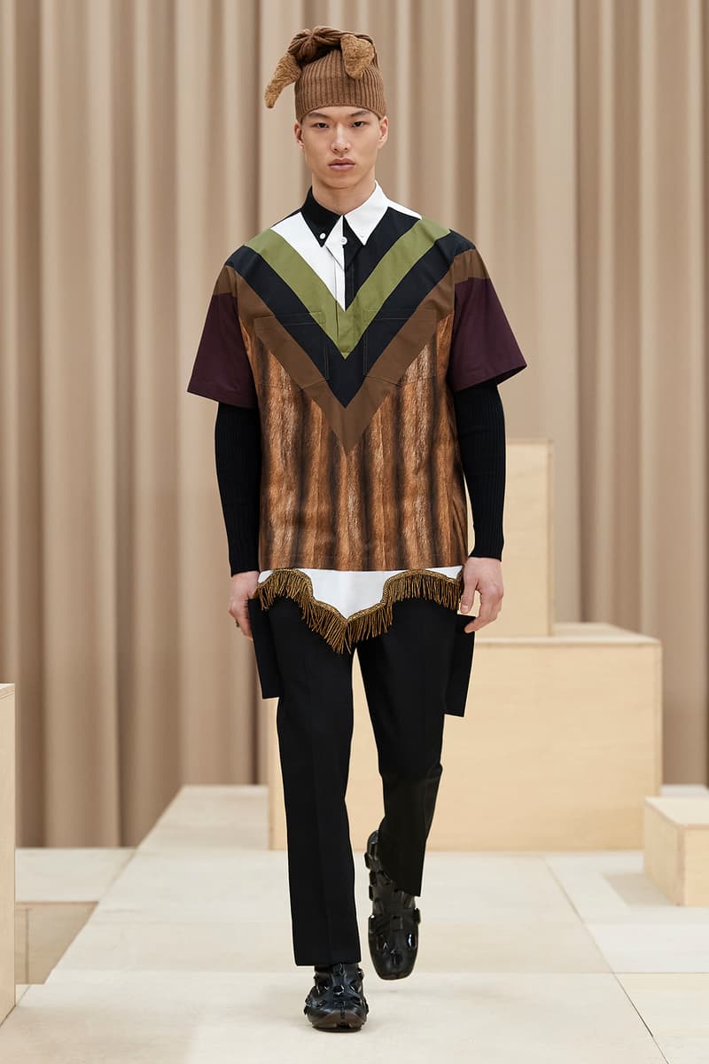 Burberry Fall/Winter 2021 Mens Escapes Show Collection Riccardo Tisci Varsity Jacket