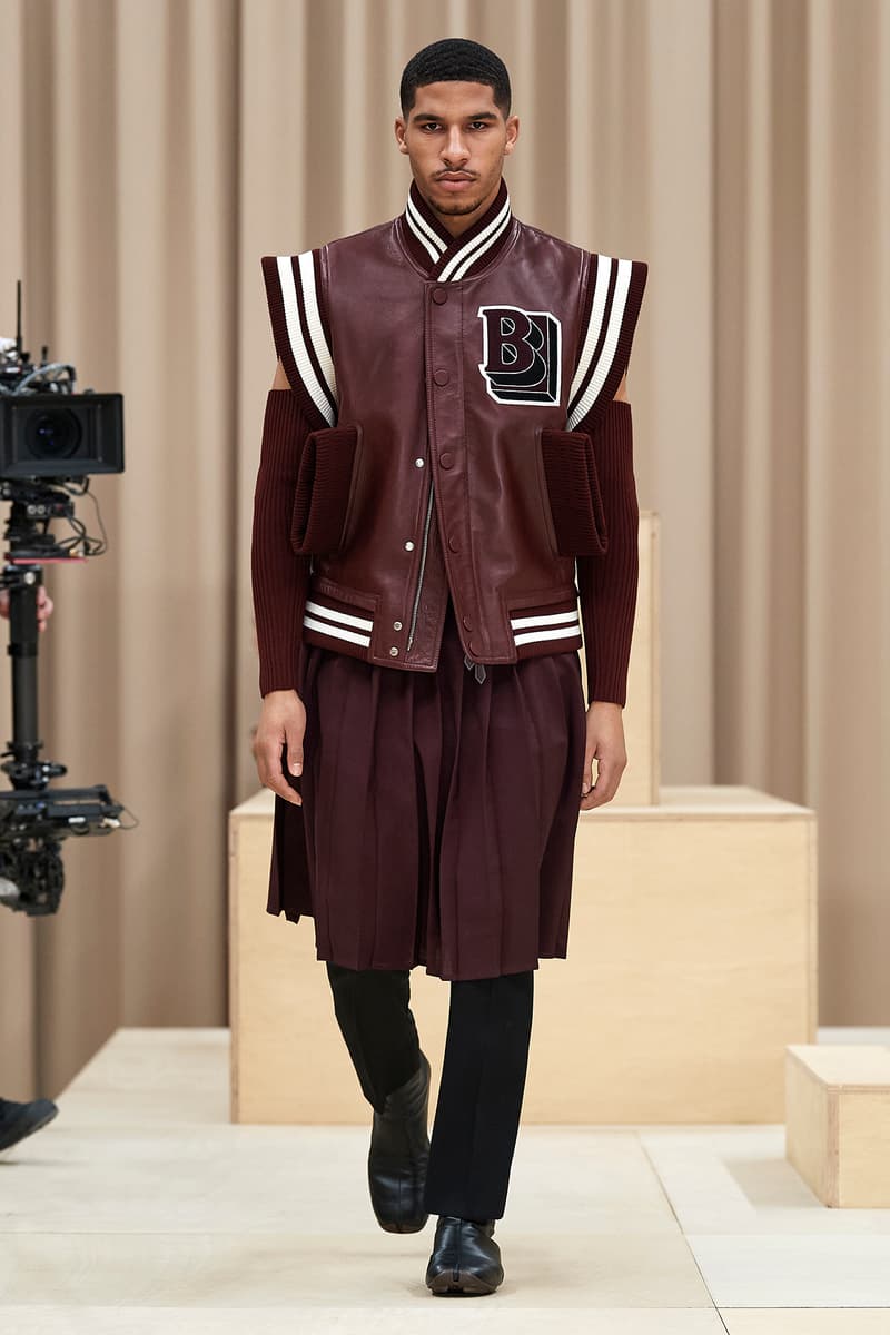 Burberry Fall/Winter 2021 Mens Escapes Show Collection Riccardo Tisci Varsity Jacket