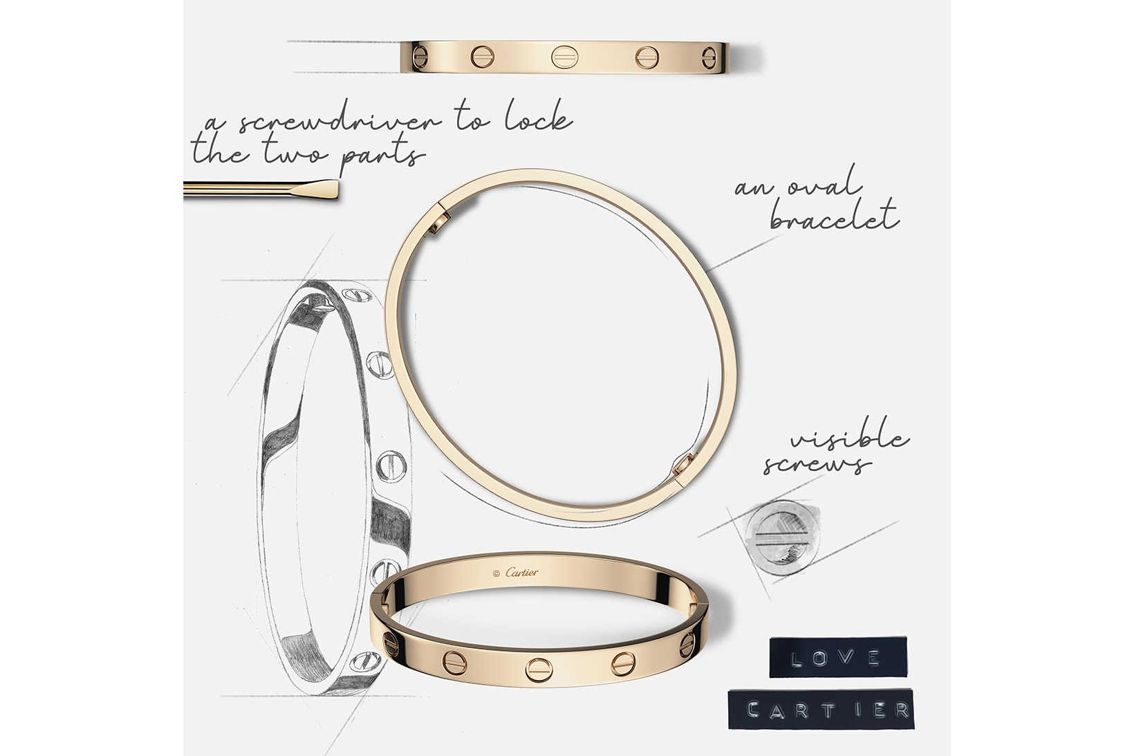 cartier love bracelet the culture of design campaign jewelry details rose gold silver
