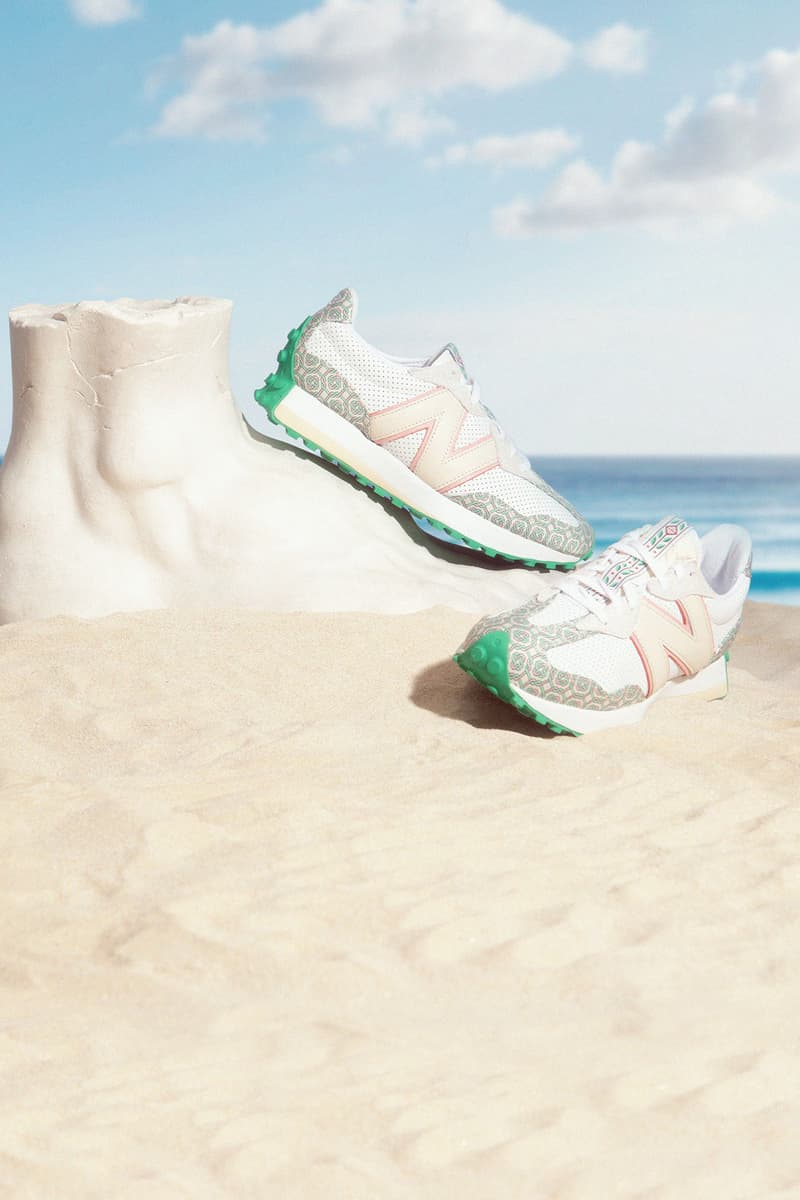 casablanca new balance sneakers collaboration nb 327 sand beach sky
